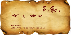 Pálfy Zsóka névjegykártya